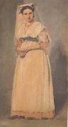 Jean Baptiste Camille  Corot L'Italienne d'Albano en grand costume (mk11) oil painting reproduction